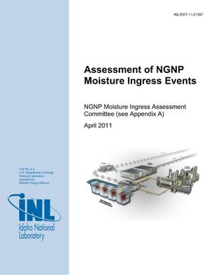 Assessment of NGNP Moisture Ingress Events