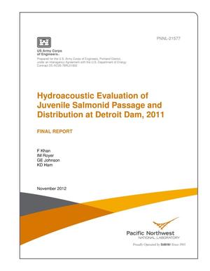 Hydroacoustic Evaluation of Juvenile Salmonid Passage and Distribution at Detroit Dam, 2011