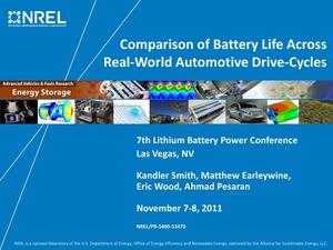 Comparison of Battery Life Across Real-World Automotive Drive-Cycles