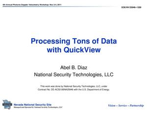 Processing Tons of Data with QuickView