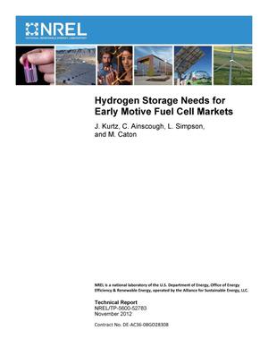 Hydrogen Storage Needs for Early Motive Fuel Cell Markets
