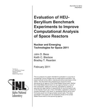 Evaluation of HEU-Beryllium Benchmark Experiments to Improve Computational Analysis of Space Reactors