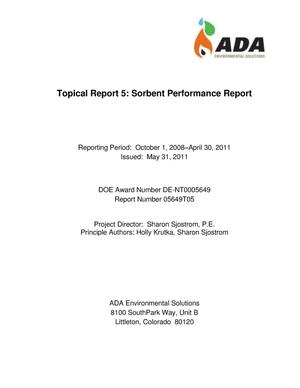 Topical Report 5: Sorbent Performance Report
