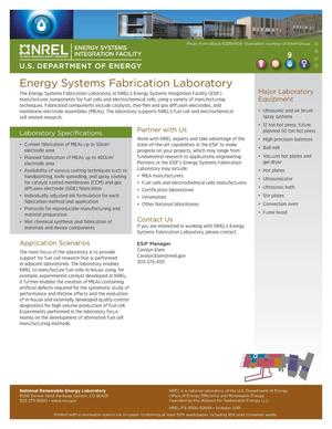 Energy Systems Fabrication Laboratory (Fact Sheet)