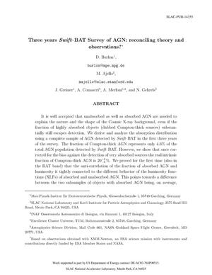 Three years of Swift/BAT Survey of AGN: Reconciling Theory and Observations?