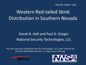 Western Red-tailed Skink Distribution in Southern Nevada