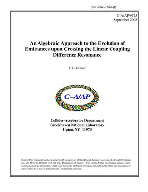 An Algebraic Approach to the Evolution of Emittances upon Crossing the Linear Coupling Difference Resonance