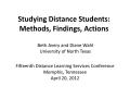 Presentation: Studying Distance Students: Methods, Findings, Actions