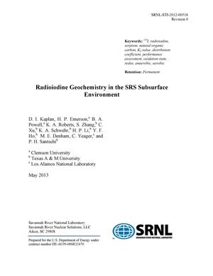 RADIOIODINE GEOCHEMISTRY IN THE SRS SUBSURFACE ENVIRONMENT