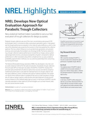 NREL Develops New Optical Evaluation Approach for Parabolic Trough Collectors (Fact Sheet)