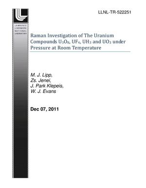 Raman Investigation of The Uranium Compounds U3O8, UF4, UH3 and UO3 under Pressure at Room Temperature