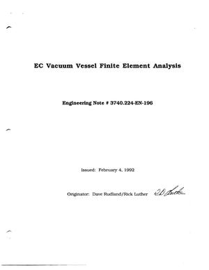 EC Vacuum Vessel Finite Element Analysis