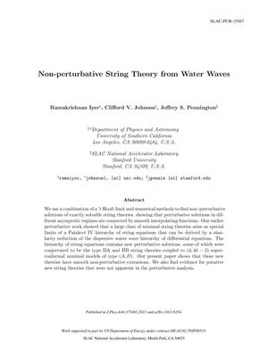 Non-Perturbative String Theory from Water Waves