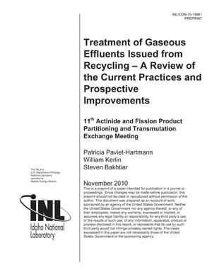 TREATMENT OF GASEOUS EFFLUENTS ISSUED FROM RECYCLING – A REVIEW OF THE CURRENT PRACTICES AND PROSPECTIVE IMPROVEMENTS