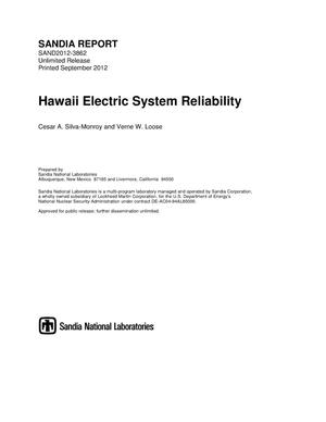 Hawaii electric system reliability.
