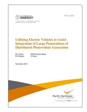 Utilizing Electric Vehicles to Assist Integration of Large Penetrations of Distributed Photovoltaic Generation Capacity