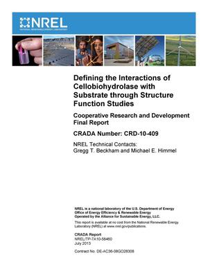 Defining the Interactions of Cellobiohydrolase with Substrate through Structure Function Studies: Cooperative Research and Development Final Report, CRADA Number CRD-10-409