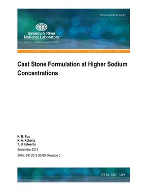 Cast Stone Formulation At Higher Sodium Concentrations