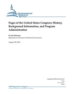 Pages of the United States Congress: History, Background Information, and Program Administration