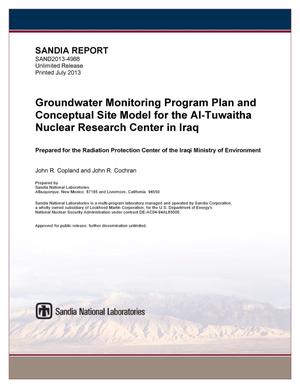 Groundwater monitoring program plan and conceptual site model for the Al-Tuwaitha Nuclear Research Center in Iraq.