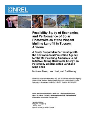 Feasibility Study of Economics and Performance of Solar Photovoltaics at the Vincent Mullins Landfill in Tucson, Arizona.