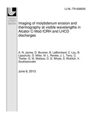 Imaging of molybdenum erosion and thermography at visible wavelengths in Alcator C-Mod ICRH and LHCD discharges