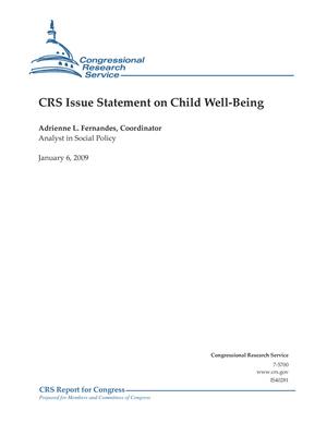 CRS Issue Statement on Child Well-Being