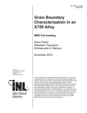 Grain boundary characterization in an X750 alloy