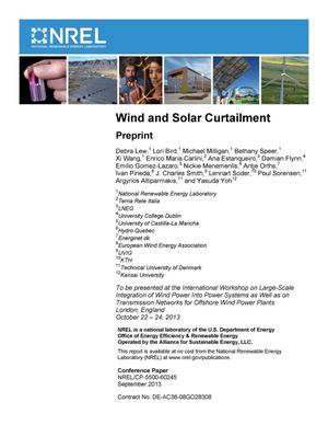Wind and Solar Curtailment: Preprint