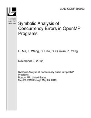 Symbolic Analysis of Concurrency Errors in OpenMP Programs
