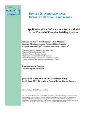 Application of the Software as a Service Model to the Control of Complex Building Systems