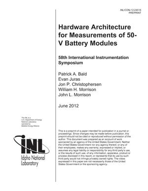Hardware Architecture for Measurements for 50-V Battery Modules