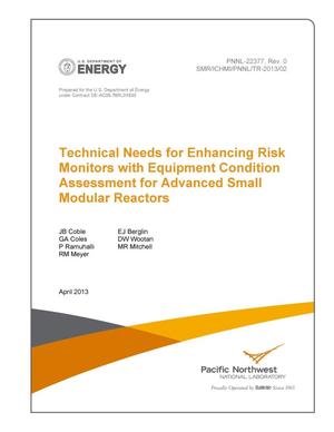 Technical Needs for Enhancing Risk Monitors with Equipment Condition Assessment for Advanced Small Modular Reactors