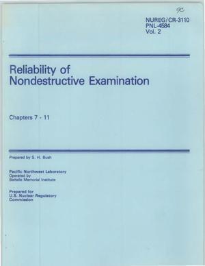Reliability of Nondestructive Examination Chapters 7 - 11