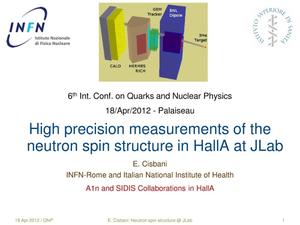 High precision measurements of the neutron spin structure in Hall A at Jlab