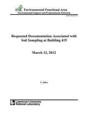 Requested Documentation Associated with Soil Sampling at Building 419