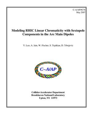 Modeling RHIC Linear Chromaticity with Sextupole Components in the Arc Main Dipoles