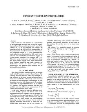 Crab Cavities for Linear Colliders