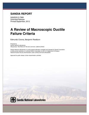 A review of macroscopic ductile failure criteria.