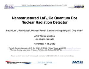 Nanostructured LaF{sub 3}:Ce Quantum Dot Nuclear Radiation Detector