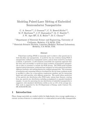 Modeling pulsed-laser melting of embedded semiconductor nanoparticles