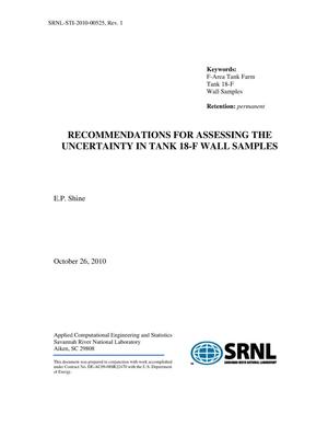 RECOMMENDATIONS FOR ASSESSING THE UNCERTAINTY IN TANK 18-F WALL SAMPLES
