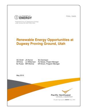 Renewable Energy Opportunties at Dugway Proving Ground, Utah