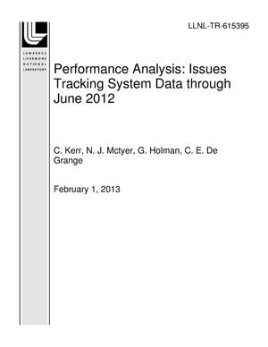 Performance Analysis: Issues Tracking System Data through June 2012