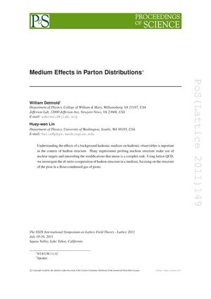 Medium Effects in Parton Distributions