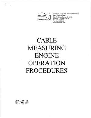 Cable Measuring Engine Operation Procedures