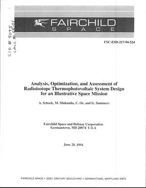 Analysis, Optimization, and Assessment of Radioisotope Thermophotovoltaic System Design for an Illustrative Space Mission