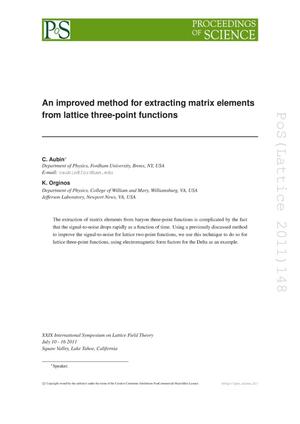 An improved method for extracting matrix elements from lattice three-point functions