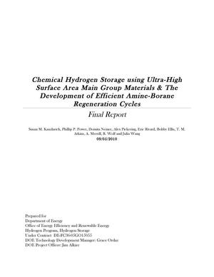 LANL Virtual Center for Chemical Hydrogen Storage: Chemical Hydrogen Storage Using Ultra-high Surface Area Main Group Materials