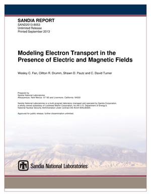 Modeling electron transport in the presence of electric and magnetic fields.